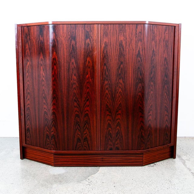 1960s Mid Century Danish Modern Credenza Sideboard Rosewood Tambour Door Drawers For Sale - Image 12 of 12