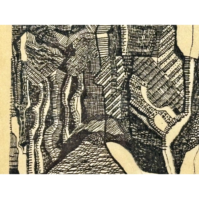 Late 20th Century Vintage Pen & Ink Abstract Art by Bill Hinz - MCM Framed Artwork For Sale - Image 5 of 10