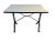 Black cast iron bistro table features a white porcelain stainless steel top with good age and patina. From a European...