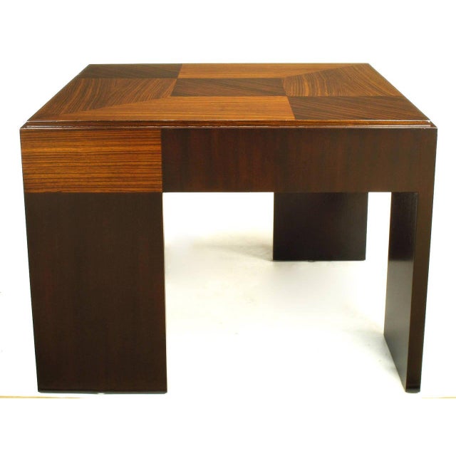 John Widdicomb Natural and Bleached Macassar Ebony and Walnut Coffee Table For Sale In Chicago - Image 6 of 10