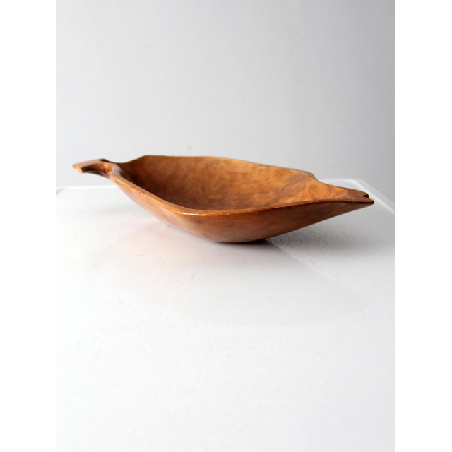 Mid-Century Modern Vintage Hand Carved Wood Bowl For Sale - Image 3 of 12