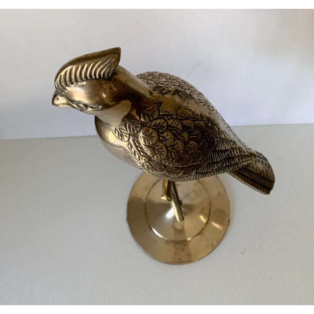 Mid 20th Century Vintage Mid Century Brass Bird Figurine For Sale - Image 5 of 9