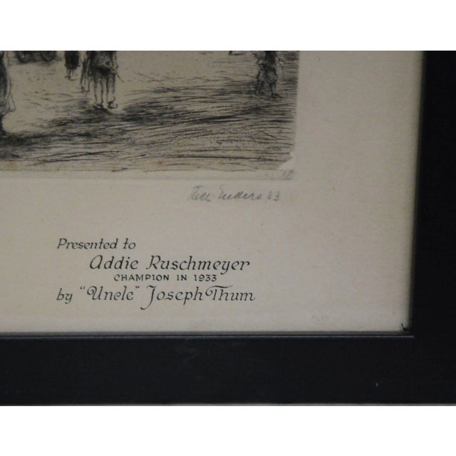 Illustration Award for German Bowling Tournament, 1934 Drypoint & Etching For Sale - Image 3 of 7