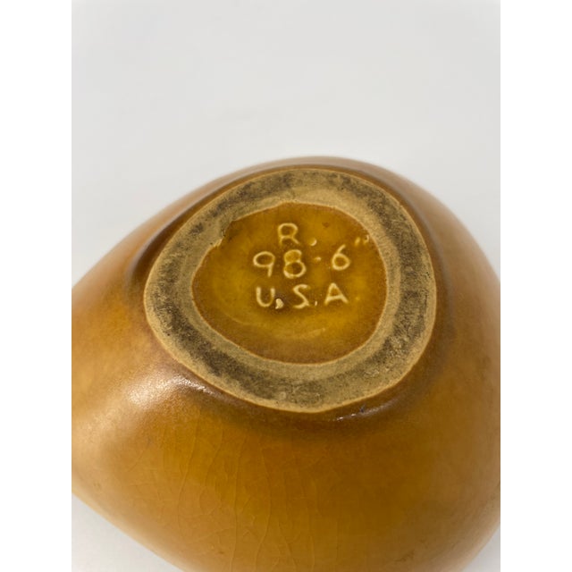 Mid 20th Century Vintage Ceramic Pottery Freeform Yellow Bowl - U. S. A. For Sale - Image 5 of 5