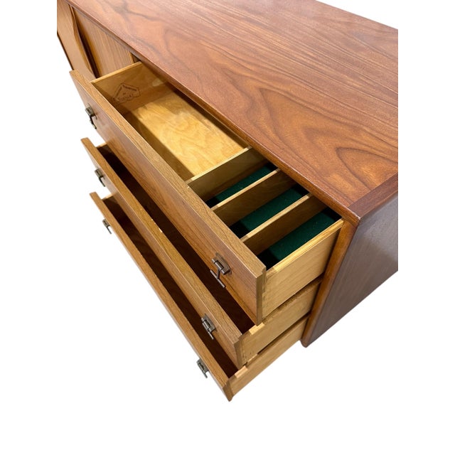 Mid-Century Modern Stanley Walnut Sideboard - Refinished! For Sale - Image 9 of 13