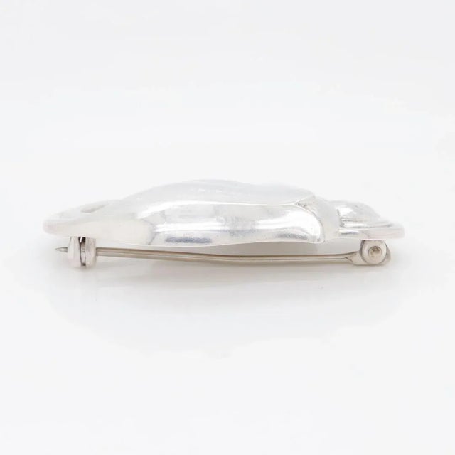 Silver Vintage Georg Jensen Sterling Silver Tulip Brooch No. 100b For Sale - Image 8 of 11