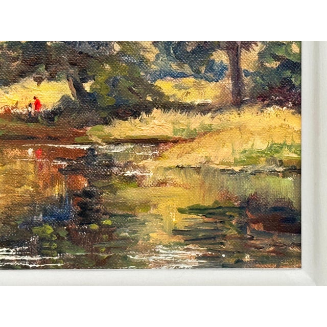 Figures in a Forest by a River Bank in Northern Ireland by 20th Century Artist 1980 Circa For Sale - Image 10 of 18