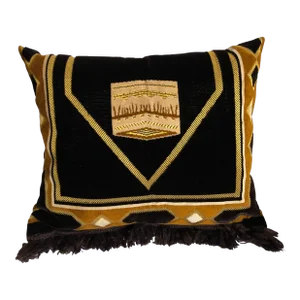 Vintage Jacquard Velvet Brown & Gold Western/Aztec Decorative Pillow