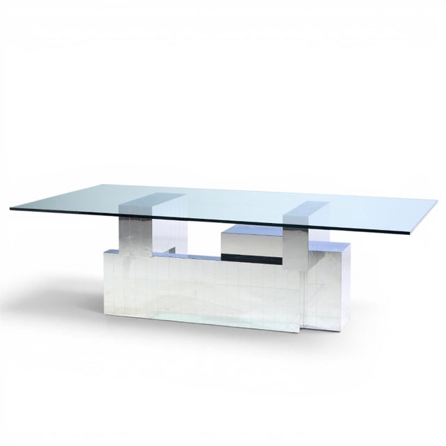 Mid-Century Modern Paul Evans for Directional Cityscape Mid Century Chrome Dining Table For Sale - Image 3 of 8