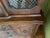 Mid 20th Century French Provincial Style China Cabinet — 2-Piece, Brass Lattice Doors, Serpentine Base For Sale - Image 13 of 13