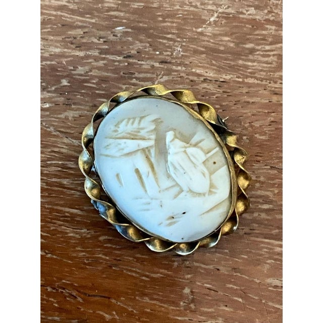 Vintage Victorian Scenic Cameo Brooch For Sale - Image 11 of 12