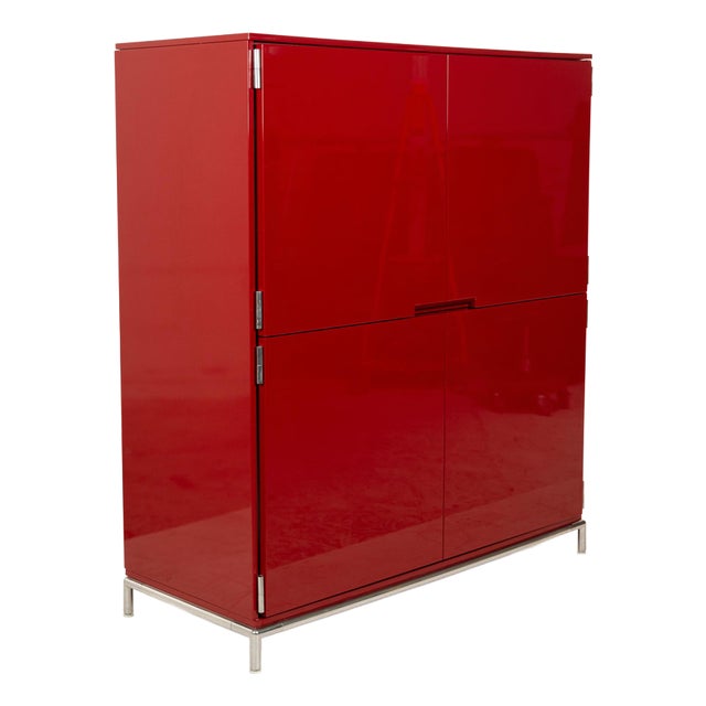 Red Wooden Sideboard from B&B Italia / C&B Italia For Sale