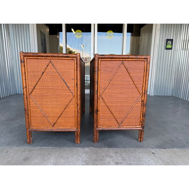 1990s Bloomingdales Rattan Chest of Drawers - A Pair For Sale - Image 9 of 14
