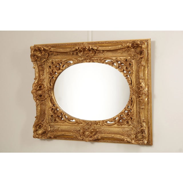 High Quality Ornate Carved Gold Finished Frame Oval Wall Mirror