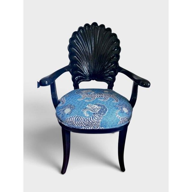 Hollywood Regency Pair of Lacquered Vintage Italian Hand Carved Grotto Chairs For Sale - Image 3 of 16