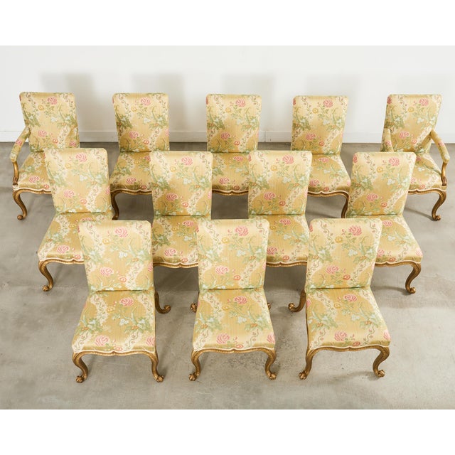 Traditional Set of Twelve Rose Tarlow Gold Leaf Kent Dining Chairs For Sale - Image 3 of 18