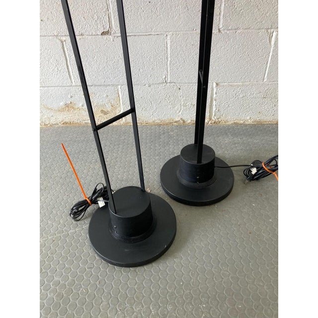 Metal Pair of Mid Century Modern Tizio Style Black Italian Floor Lamps For Sale - Image 7 of 10