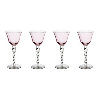Adriana Wine Glasses, Pink - Set of 4 For Sale