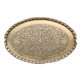 1960s Moroccan Style Oval Tray For Sale