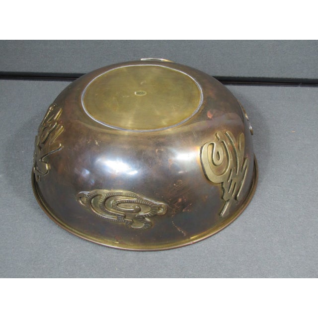 1960s Hong Kong Brass Centerpiece Bowl With Auspicious Characters For Sale - Image 10 of 11