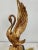 Goldleaf Porcelain Swan Lamps on Wood Block Bases. For Sale - Image 4 of 12