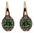 18K Rose and White Gold 3/8 Cttw Round Brown Diamonds and Round Green Tsavorite Gemstone Halo Drop H For Sale