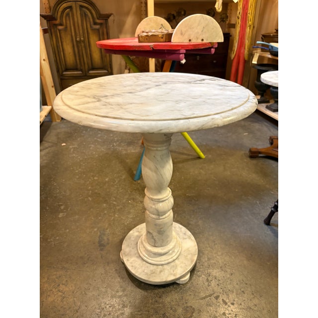 Beautiful antique table made of solid pieces of marble.