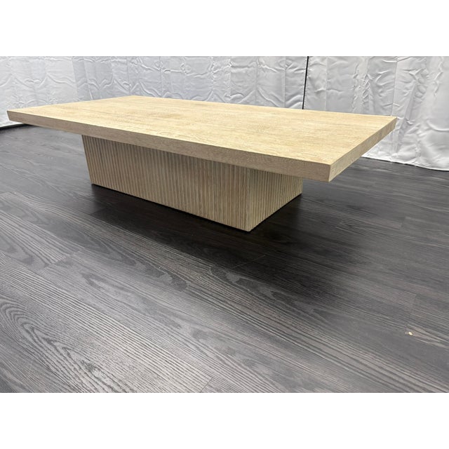Rh Reclaimed Oak Reeded Plinth Rectangular Coffee Table – 64" For Sale - Image 14 of 18