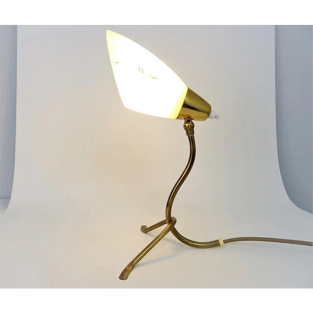 Mid-Century Modern Mid-Century Adjustable Crow Base Table Lamp in Brass, Italy, 1950s For Sale - Image 3 of 10