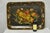 Antique French Country Tole Metal Hand Painted Floral Large Serving Platter Tray. Circa Early 20th Century. Measurements:...