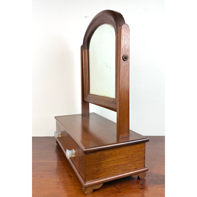 Antique Mahogany Tabletop Dresser Top Vanity / Gentleman’s Shaving Mirror For Sale In New York - Image 6 of 12