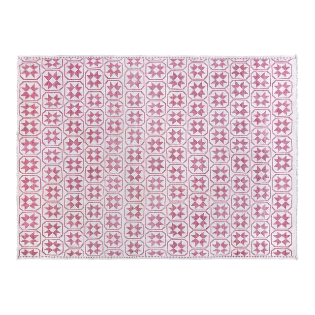 Indian Cotton Agra Rug For Sale