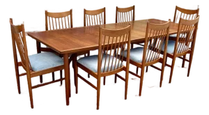 Sibast Danish Dining Room Table and 8 Chairs - Set of 9