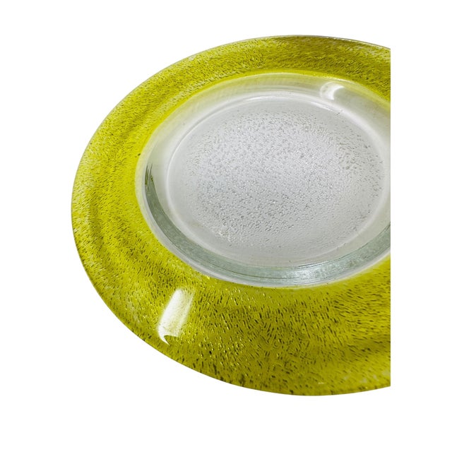 Vintage 80s Mexican Glass Bread Plates - Set of 6 Colorful Textured Rim 5.25" Small Appetizer Side Dishes - Fused Glass For Sale - Image 9 of 18