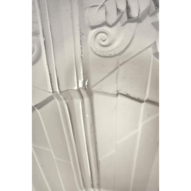 P. Maynadier French Art Deco Pendant Chandelier Circa 1930 - Frosted Glass & Nickeled Bronze For Sale - Image 10 of 11
