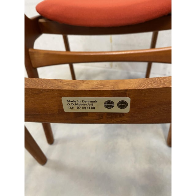 OD-49 Teak Chair Set by Erik Buck for Oddense Maskinsnedkeri, 1960s, Set of 4 For Sale - Image 9 of 10