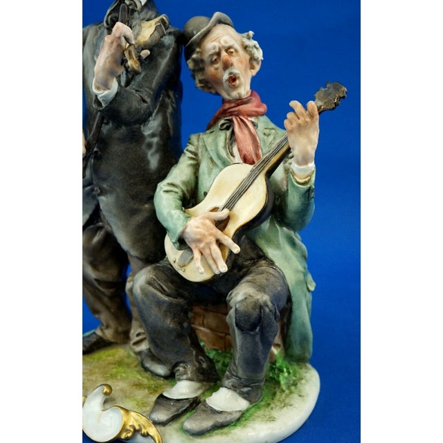 20th Century Porcelain Sculpture of a Couple of Elderly Musicians by Giuseppe Cappè for Capodimonte, Italy For Sale - Image 18 of 18