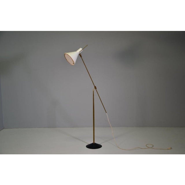 Mid-Century Modern Vintage Brass Floor Lamp from Stilnovo, Italy, 1950 For Sale - Image 3 of 12