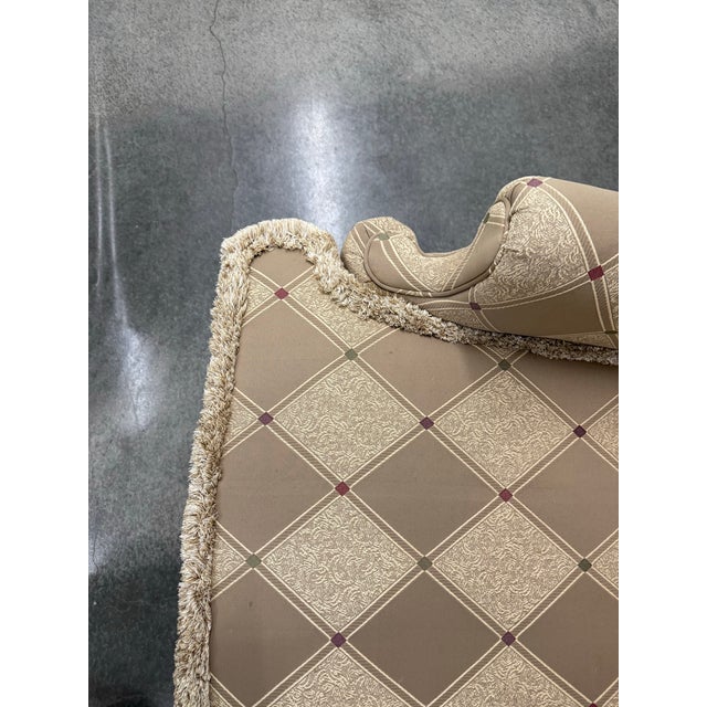 1990s 1990s Ethan Allen Wingback Accent Chair With Fringe Trim – Traditional Upholstery For Sale - Image 5 of 12