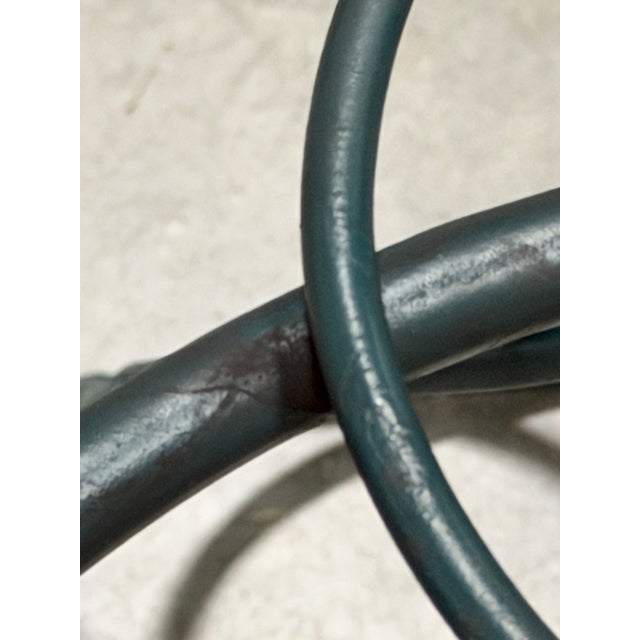 Forest Green Looped Metal Midcentury Garden Loveseat Bench Settee After Frances Elkins (Per Item, 2 Avail) For Sale - Image 8 of 13