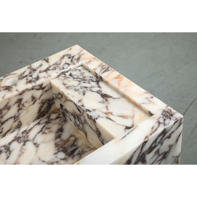 Ivory Calacatta Viola Marble Vanity With Drawers & Integrated Sink For Sale - Image 8 of 15