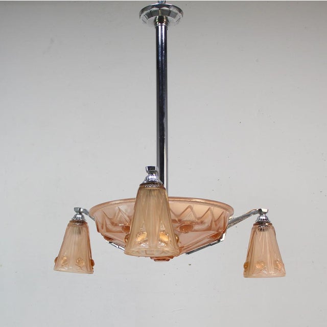 1930s Art Deco Chandelier by Jean Gauthier for EJG, 1930s For Sale - Image 5 of 13
