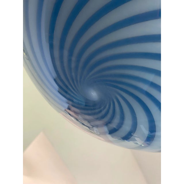 Mid-Century Modern Contemporary Blue and White Sphere Pendant in Murano Glass For Sale - Image 3 of 9