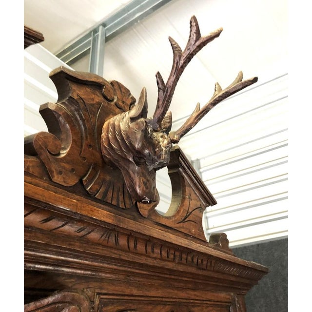 Brown 19th Century Carved Oak Court Cupboard With Animal Motifs For Sale - Image 8 of 16