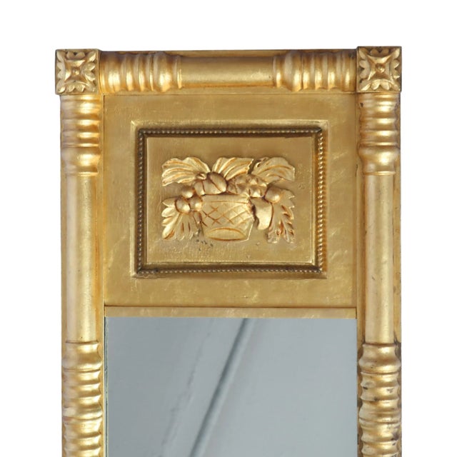 Mid 19th Century 19th Century Giltwood Mirror With Rosette Corners and Fruit Panel For Sale - Image 5 of 9