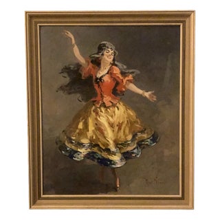 Péan René, Dancer, Original Gouache, 1920s-1940s, Framed For Sale