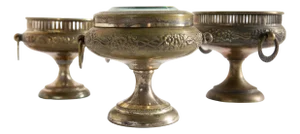 Art Nouveau Brass Risers, 1920s, Set of 3