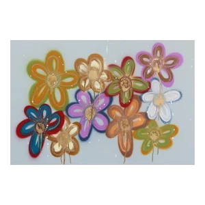Urban Street Art Graffiti Painting Floral Neutral "Fall Flowers" Original Artwork by Amber Goldhammer