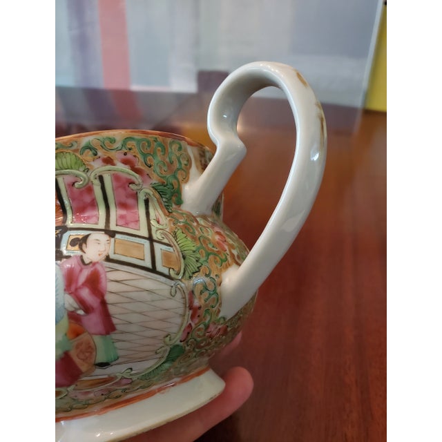 A superb antique original ( over 150 years old guaranteed) rose medallion jug / ewer with exaggerated large applied...