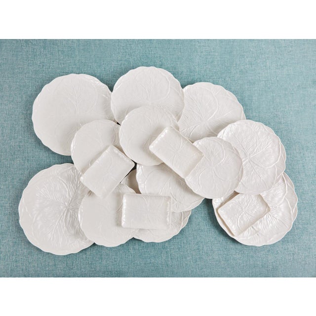 Plastic Cabbage Leaf Dinner Plates , Set of 4 For Sale - Image 7 of 9